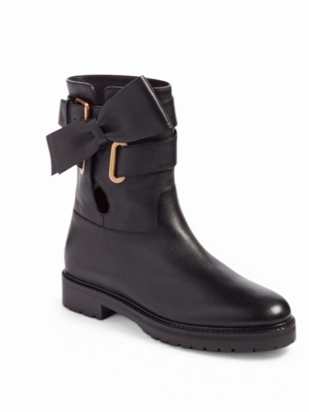 Valentino Now Wrap Vitello Leather Moto Boot size 37.5